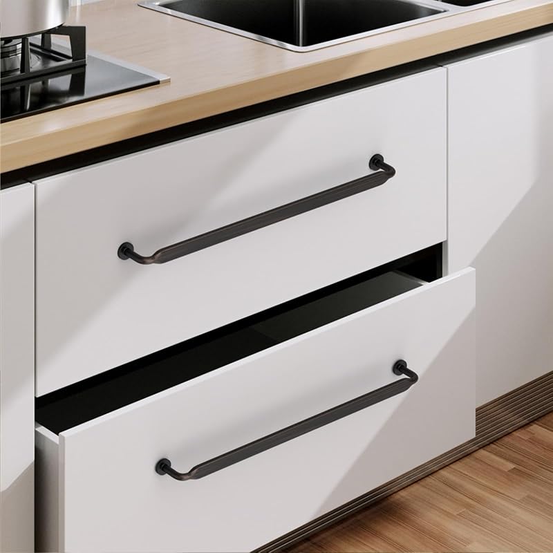 10 Tiradores Gabinete Bronce Frotado 10" para Cocina