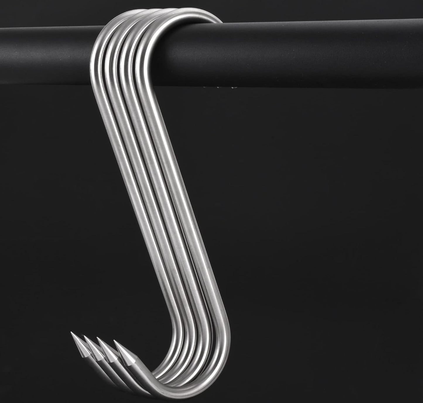 Ganchos carne acero inox 10" set 4