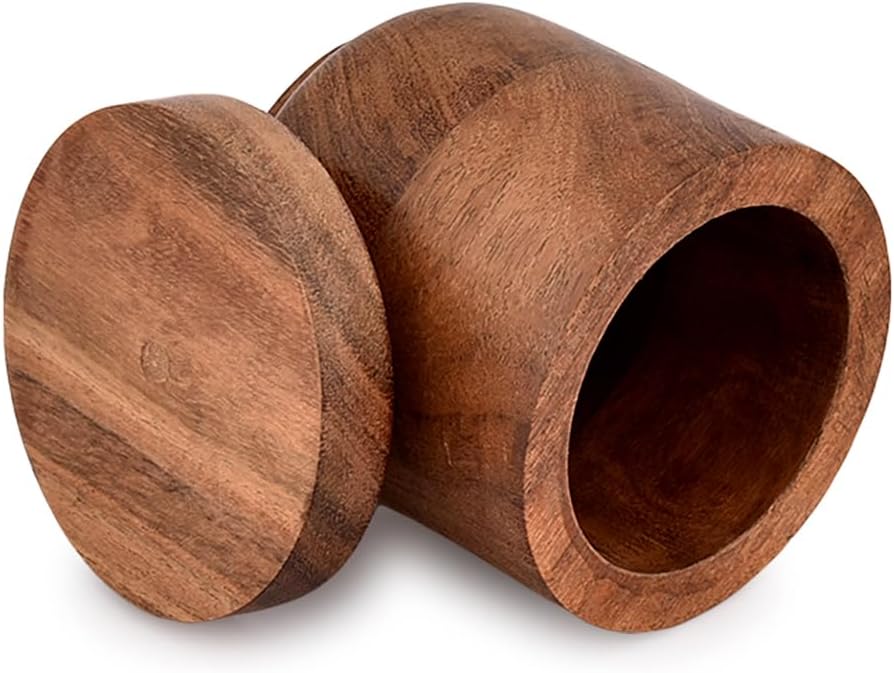 Caja joyas madera acacia para anillos boda aniversario 3x3"