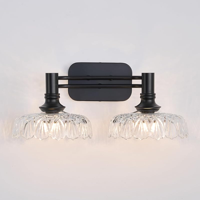 Lámpara pared 2 luces baño dormitorio sala negro mate