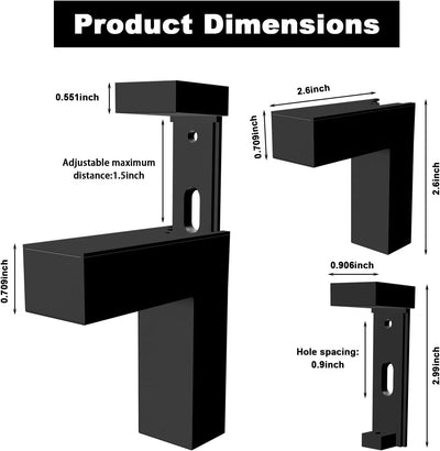 Soportes flotantes vidrio 2 Pzas para estantería madera