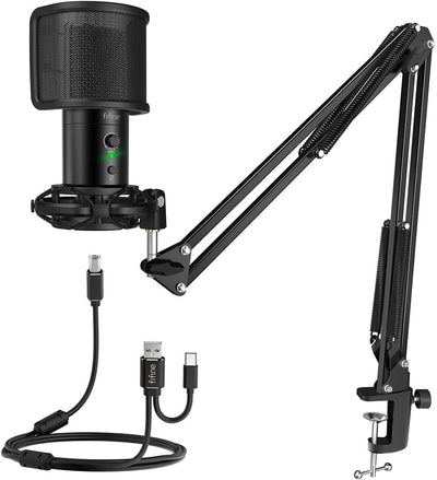 Kit micrófono USB para PC con botón silencio y soporte