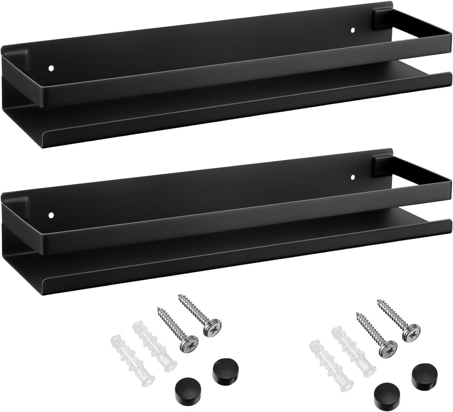 2 Pzas Estantes Acero Inox Baño Ducha Negro