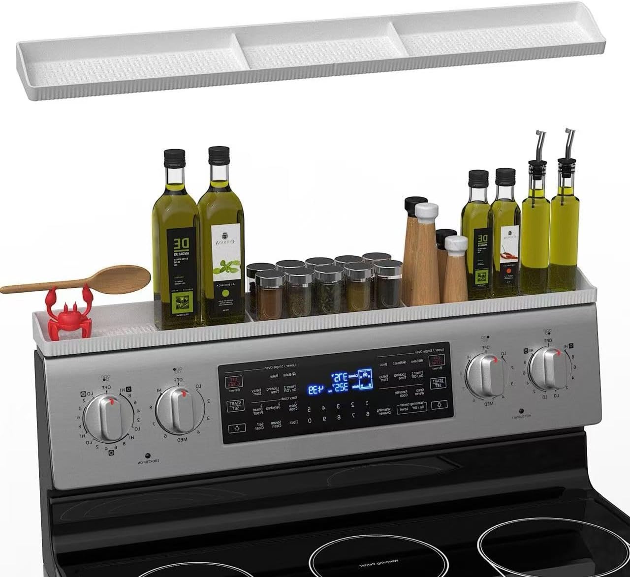 Estante magnético silicona 30pulg para estufa horno blanco