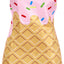 Delantal Helado Mujer Cuello Ajustable Bolsillos Unisex Hogar