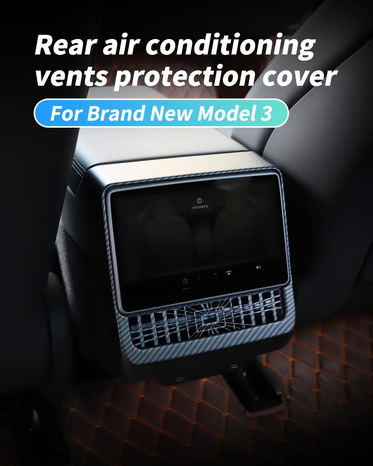 Cubierta ventilación Tesla Model 3 2024 fibra carbono