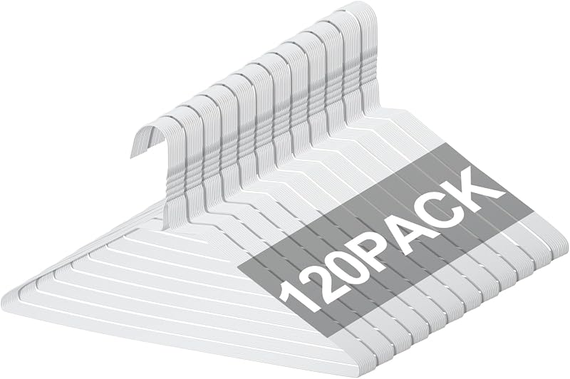 120 Perchas Alambre 17.7pulg Soporte Ropa Blanco