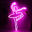 Letrero Neón Bailarina Rosa Luces LED para Dormitorio Baile