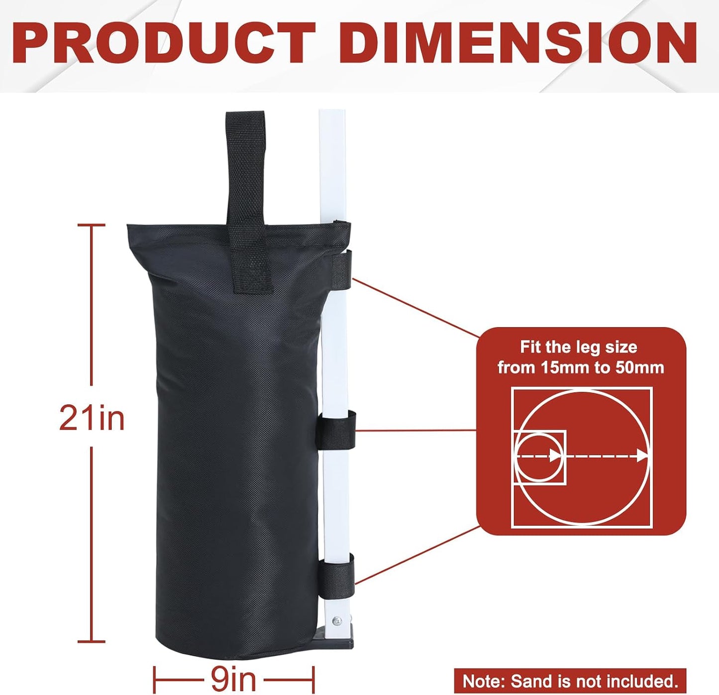 Bolsas arena carpa 150lb set 4 negro sin arena