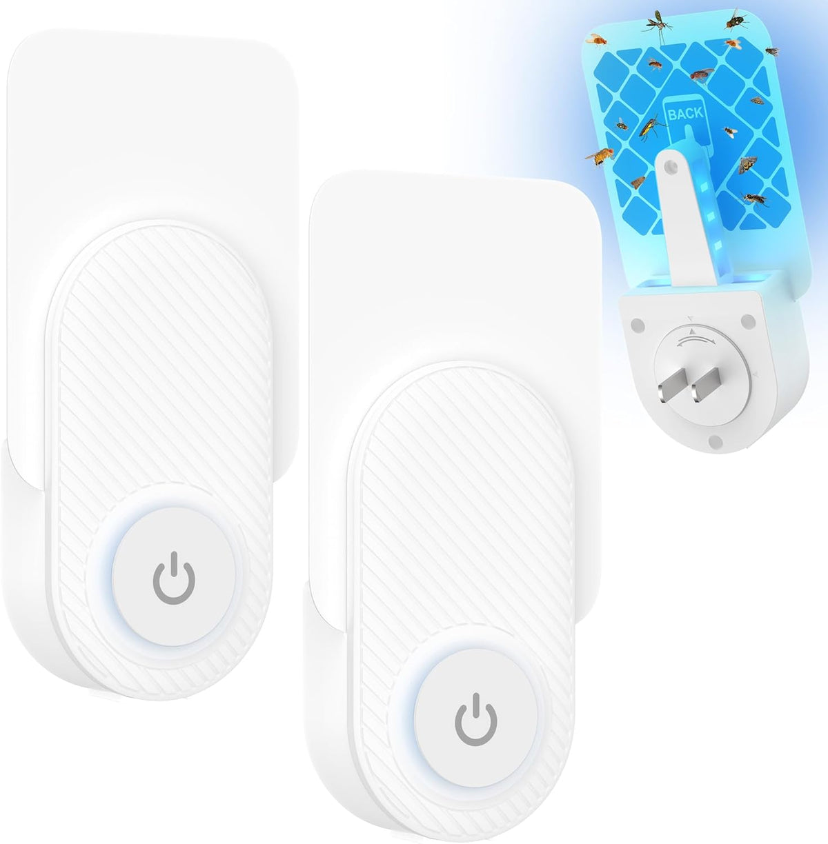 2 Trampas Moscas Fruta Luz UV Púrpura Azulada 10