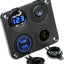 Cargador USB dual 2.1A con voltímetro LED para auto y barco