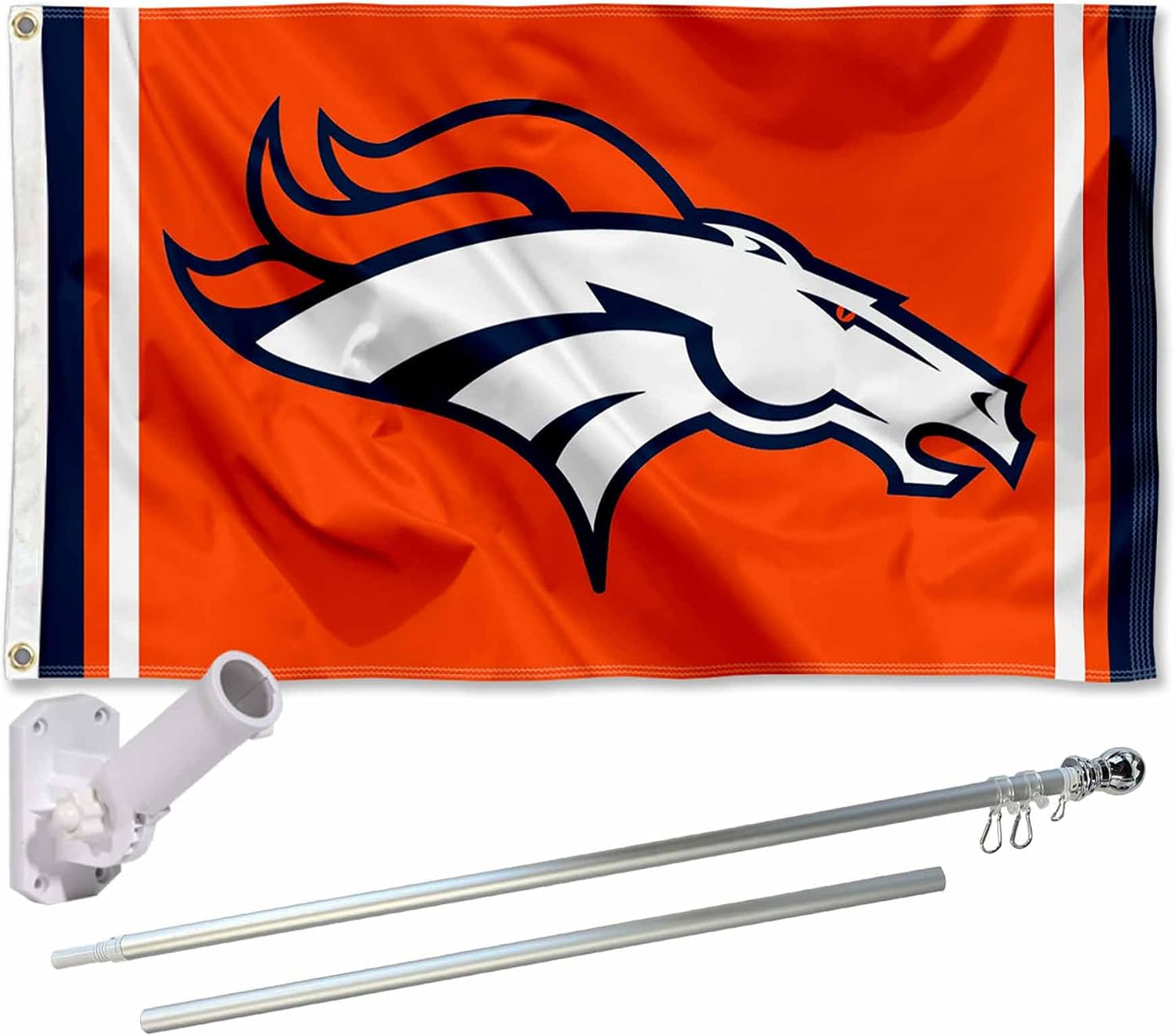 Kit mástil y soporte bandera naranja Broncos