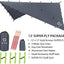 Toldo campamento ultraligero impermeable 12x12ft gris