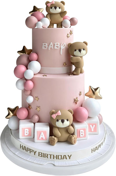 34 Decoraciones Oso Pastel Rosa para Niños y Niñas