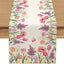 Camino mesa primavera tulipán rosa lavanda mariposa 13x72pulg