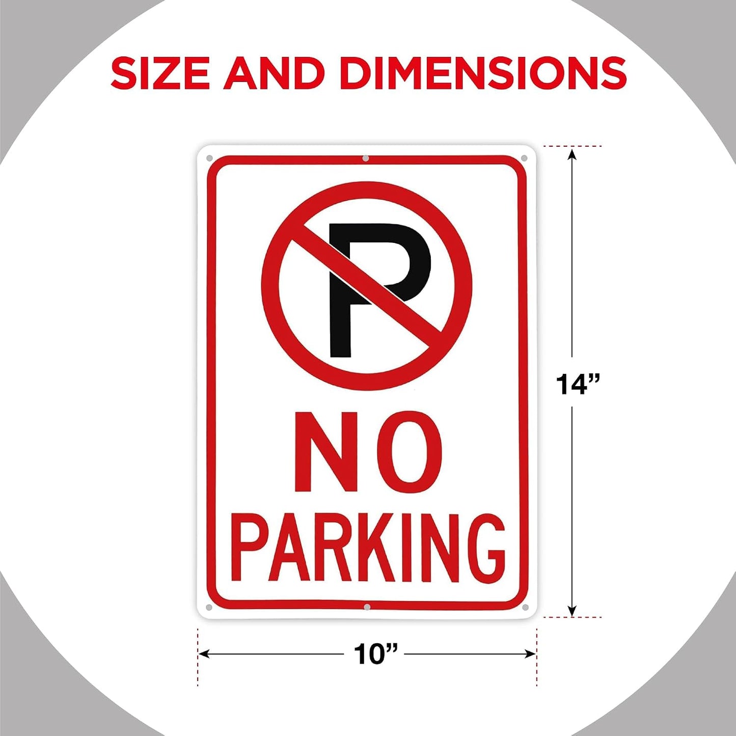 Señales no estacionar aluminio 10x14pulg pack 6 proteccion UV
