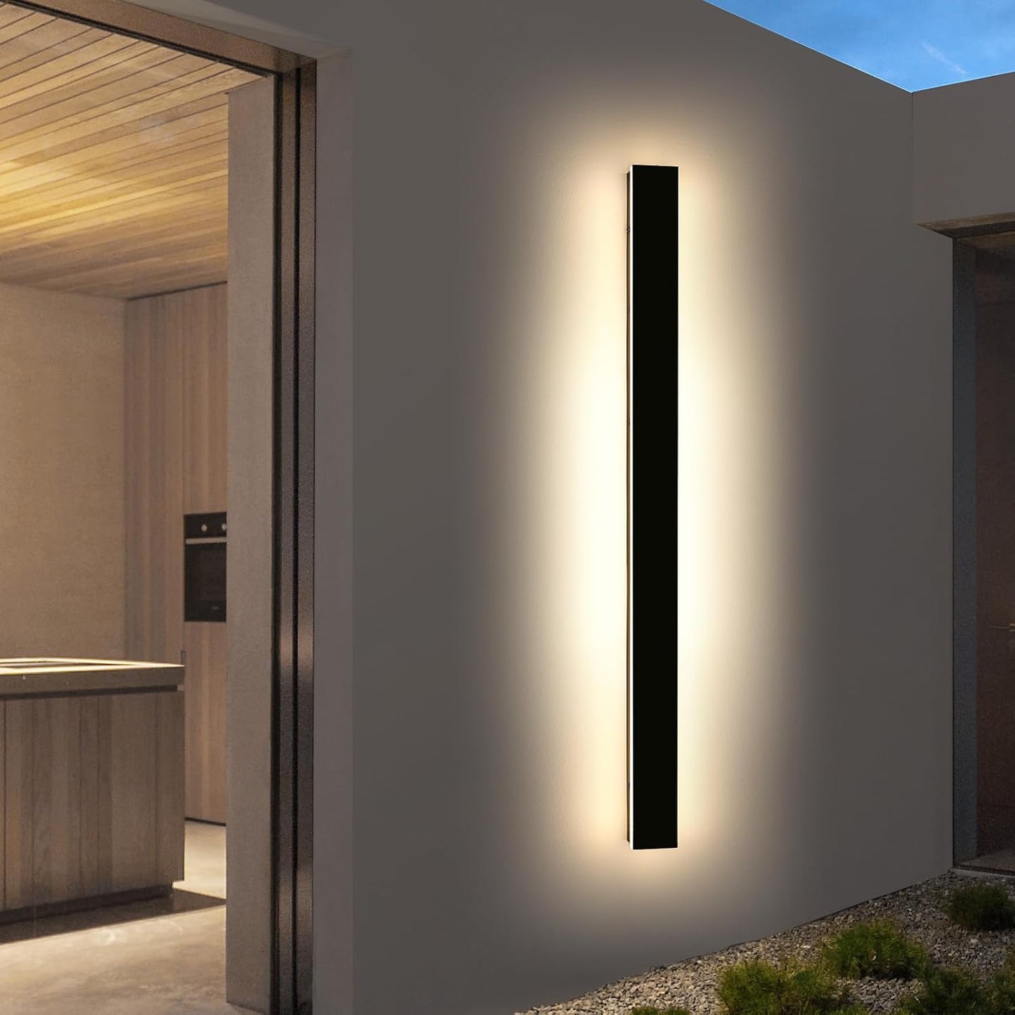 Luminaria pared exterior 59pulg IP65 luz blanca cálida