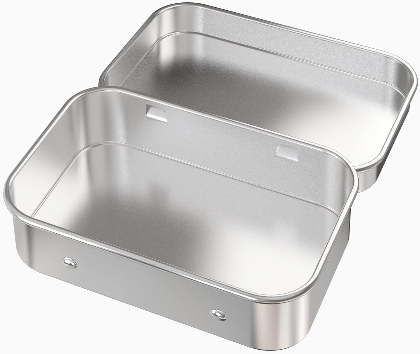 6 Pzas Contenedor Metal Bisagra 4.5x3.3" Color Plateado