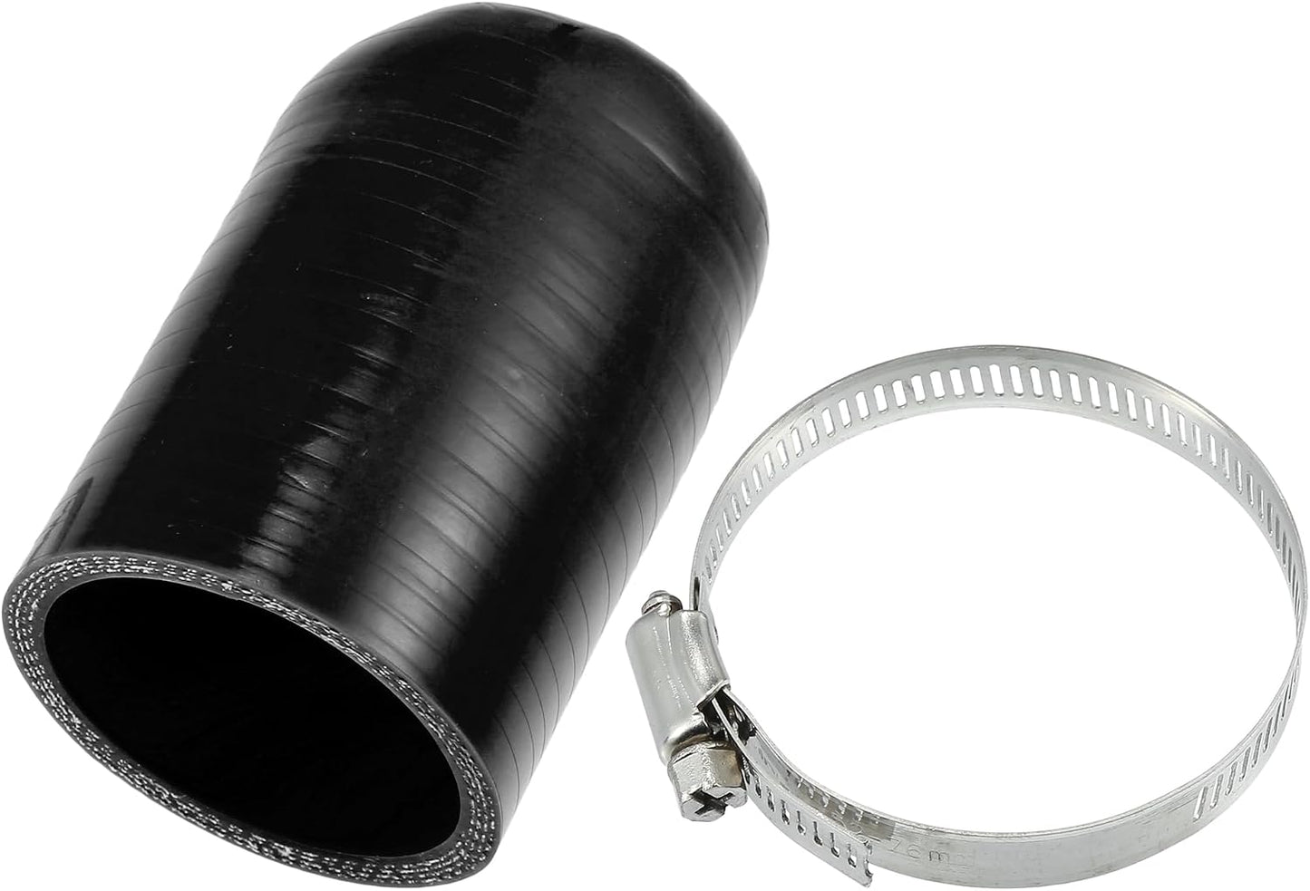 Tapón manguera silicona vacío 50mm con abrazadera negro