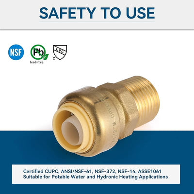 10 Adaptadores Macho Latón 1/2pulg Clip Desconexión Tubo PEX