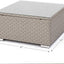 Mesa centro mimbre gris cálido con tapa vidrio para sofá