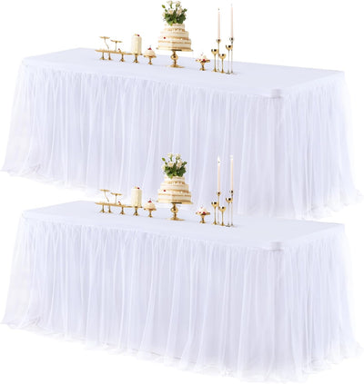 Mantel Tul Blanco Rectangular 2,4m Elástico