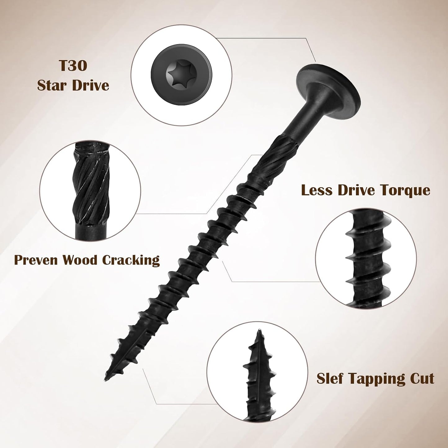 Tornillos cubierta 3pulg 150uds para madera resistente