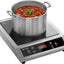 Placa inducción acero inox 1800W control temperatura certificado UL