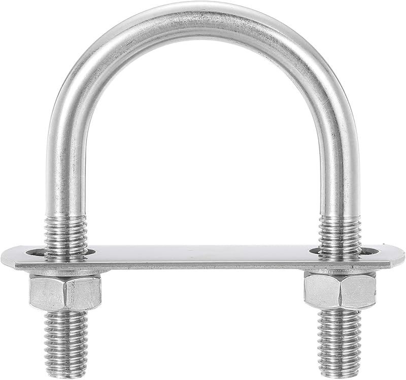 Pernos U M10 acero inox 1.85" con tuercas para remolque