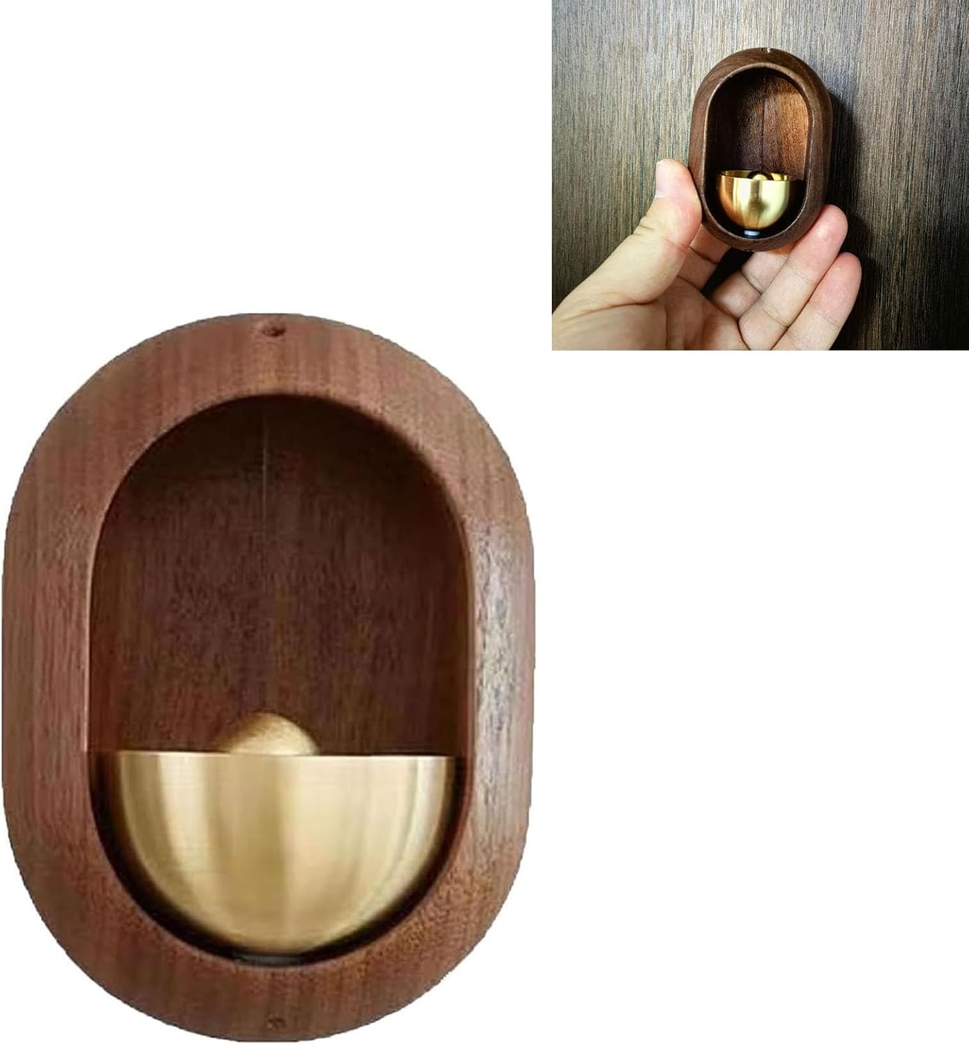 Timbre puerta campana madera apertura