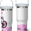 Vaso aislado doble pared 30oz rosa para niñas y mujeres