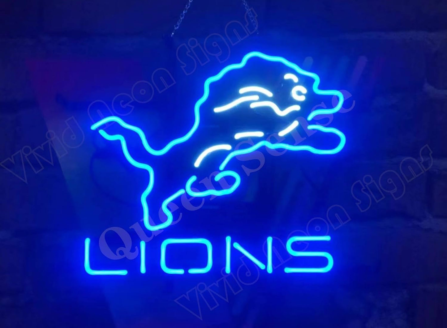 Letrero neón Detroit Sports Team para bar cueva hombre