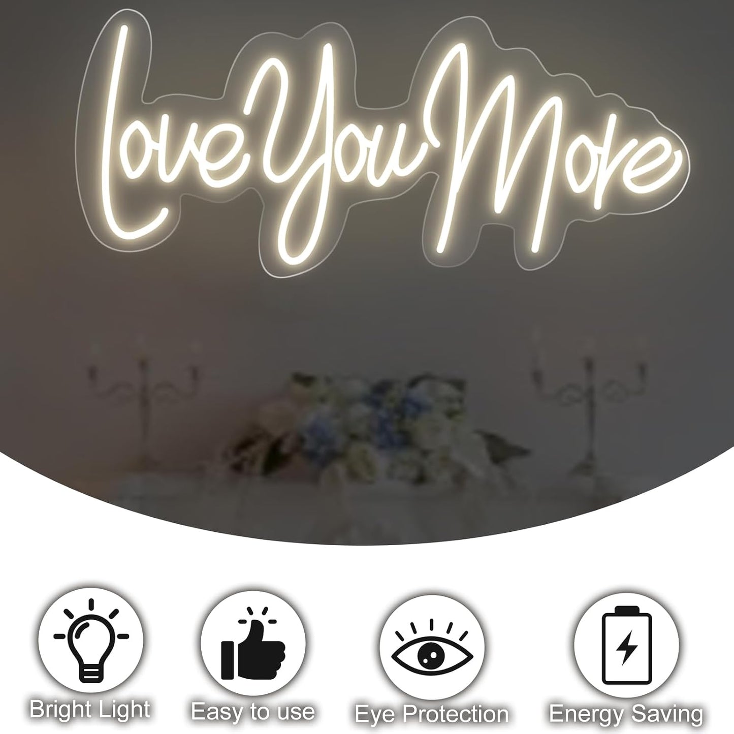 Letrero neón LED romántico para dormitorio y pared 15.7x7.1pulg