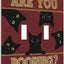 Cubiertas interruptor gato negro rojo vintage doble
