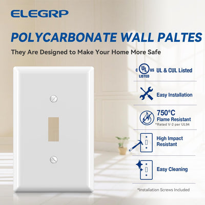 Cubiertas interruptor palanca 1 banda placa pared 5 pz blanco