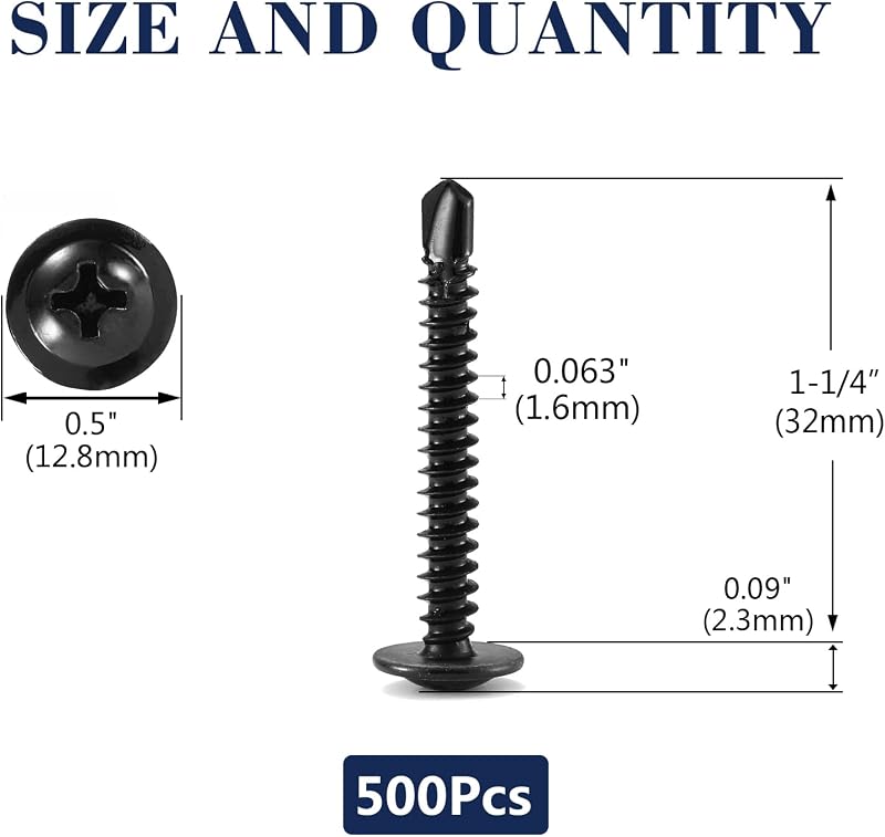 Tornillos chapa 10x1-1/4 acero inox 500 pzas