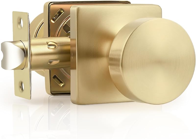 10 Pomos Puerta Cuadrados Oro Cepillado Clásicos Sin Llave