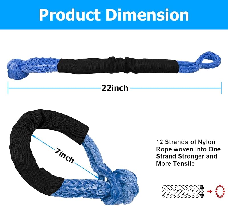 Grillete suave sintético 1/2x22 pulg 37478lb resistencia
