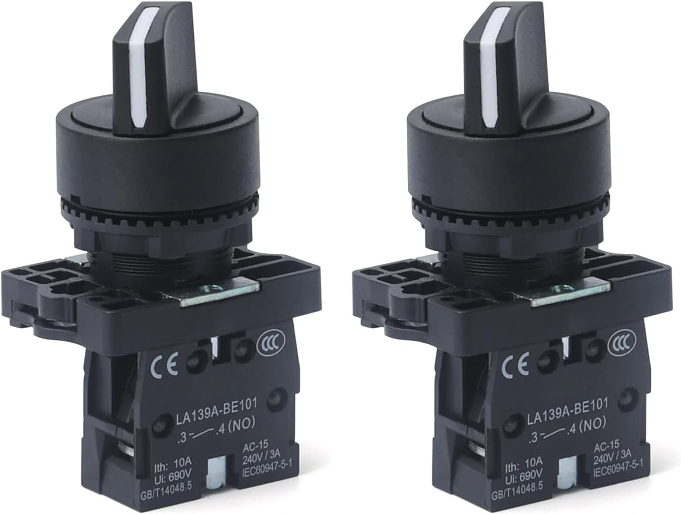 2 Pzas Interruptor selector 22mm 1NO LA139A-ED41
