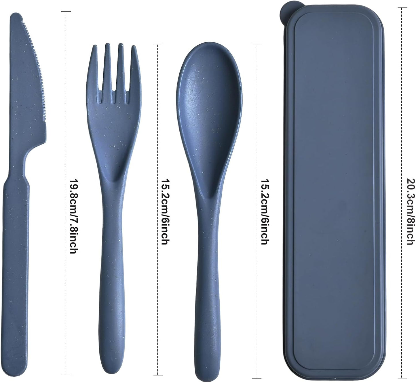 Set 2 Utensilios viaje paja trigo reutilizables