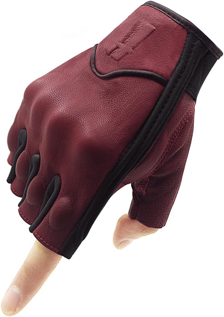 Guantes motocicleta cuero sin dedos GM037