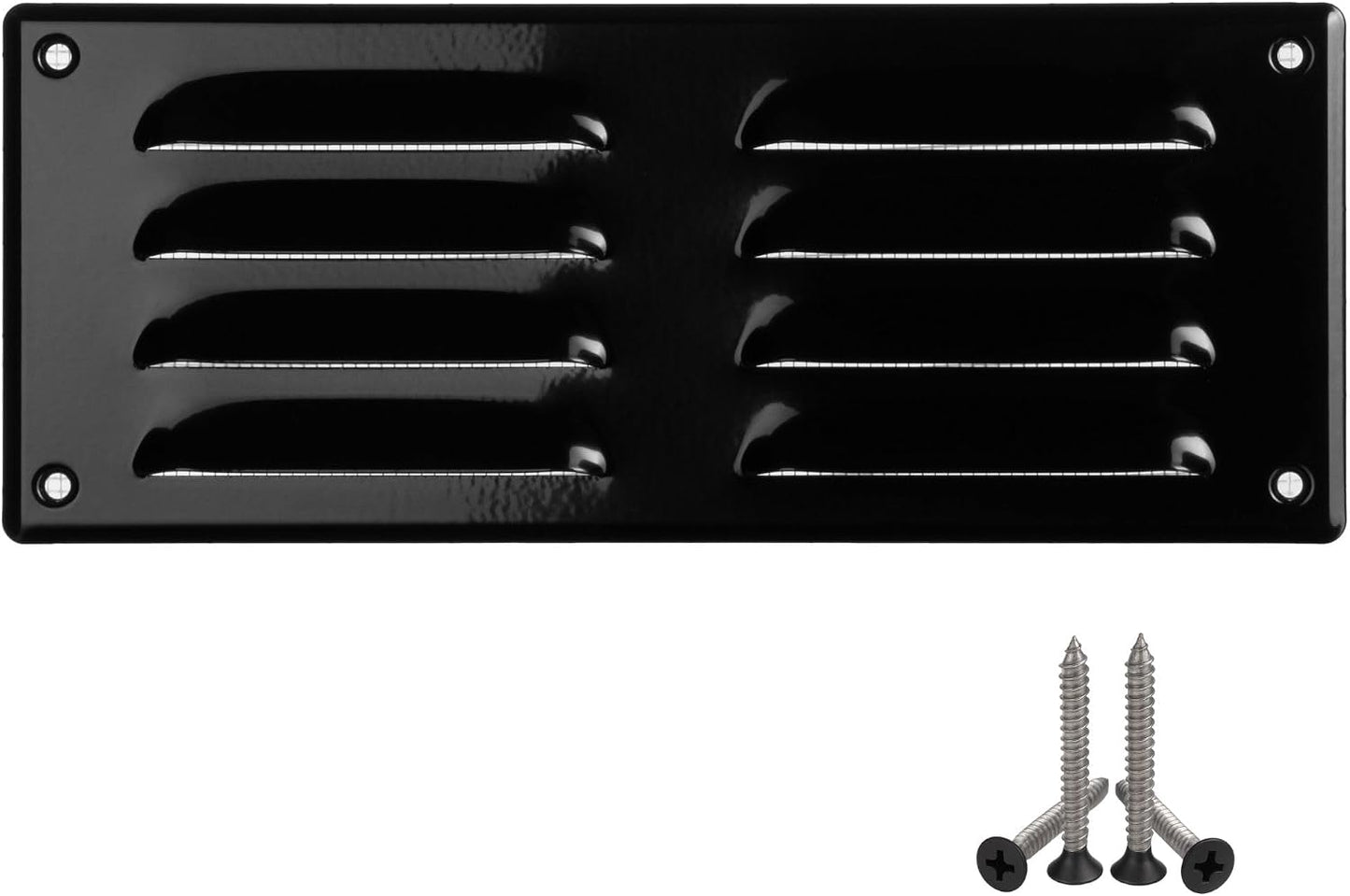 Rejilla ventilación CA negra 8x3 para pared y techo