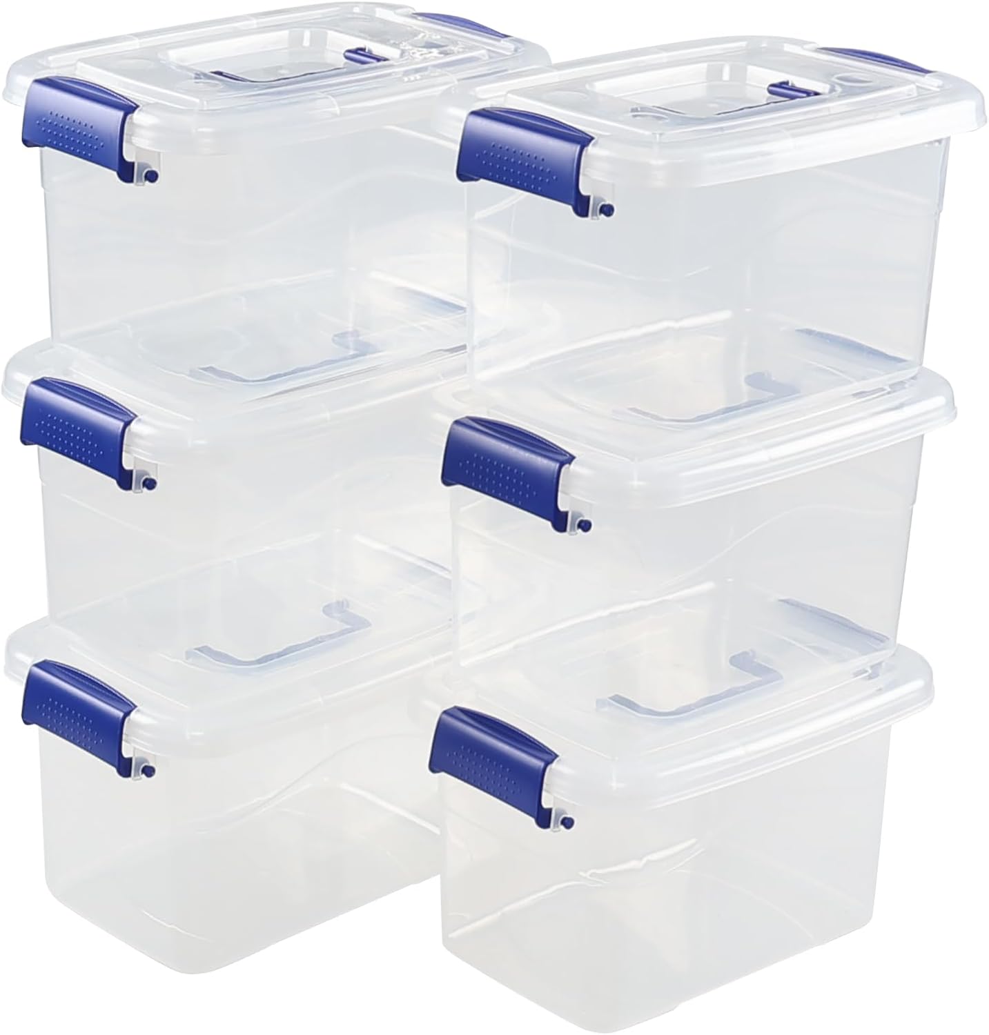 6 Pack Contenedores Plástico 5qt con Tapa y Pestillo