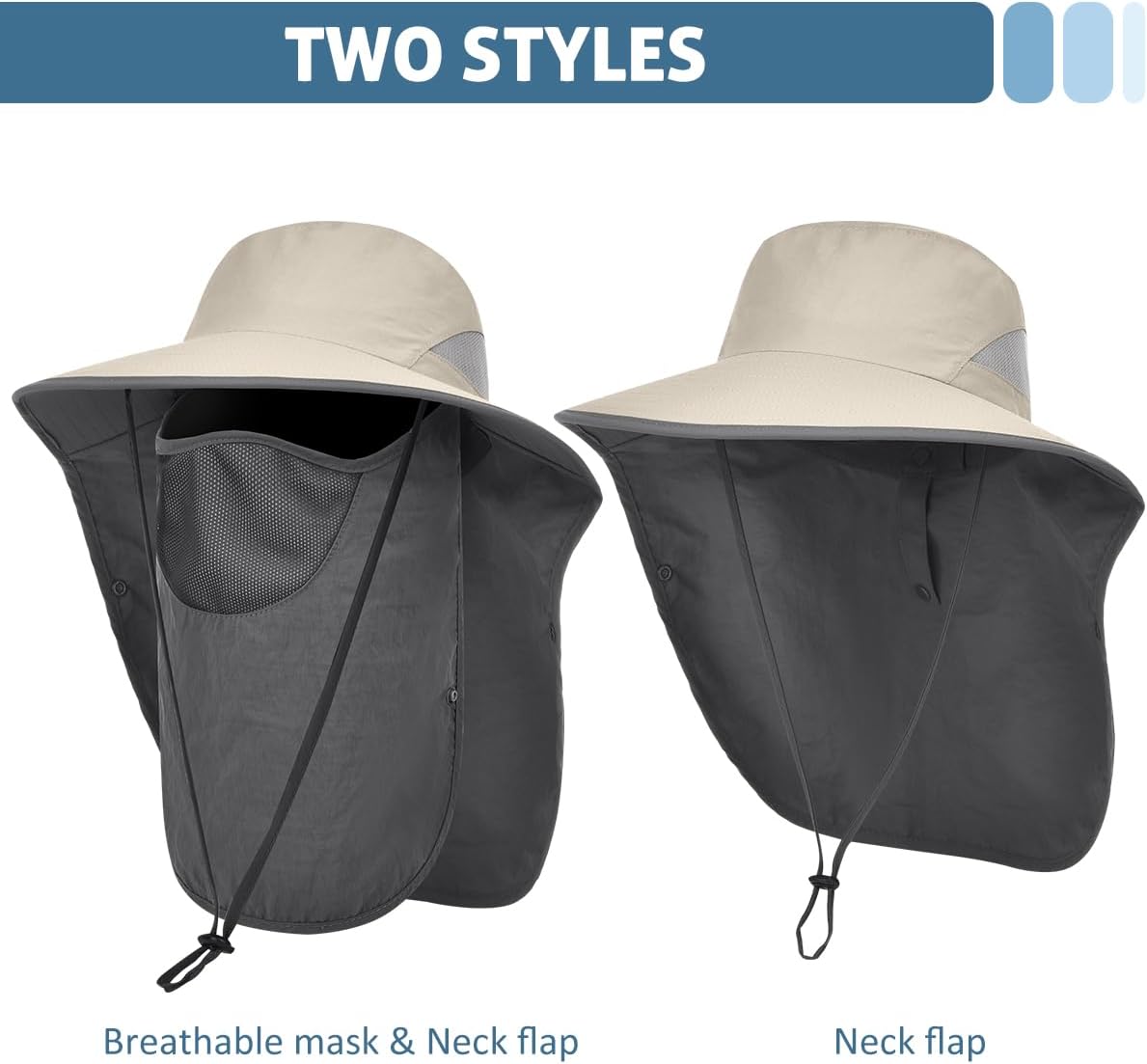 Sombrero ala ancha UPF 50 con solapa cara y cuello