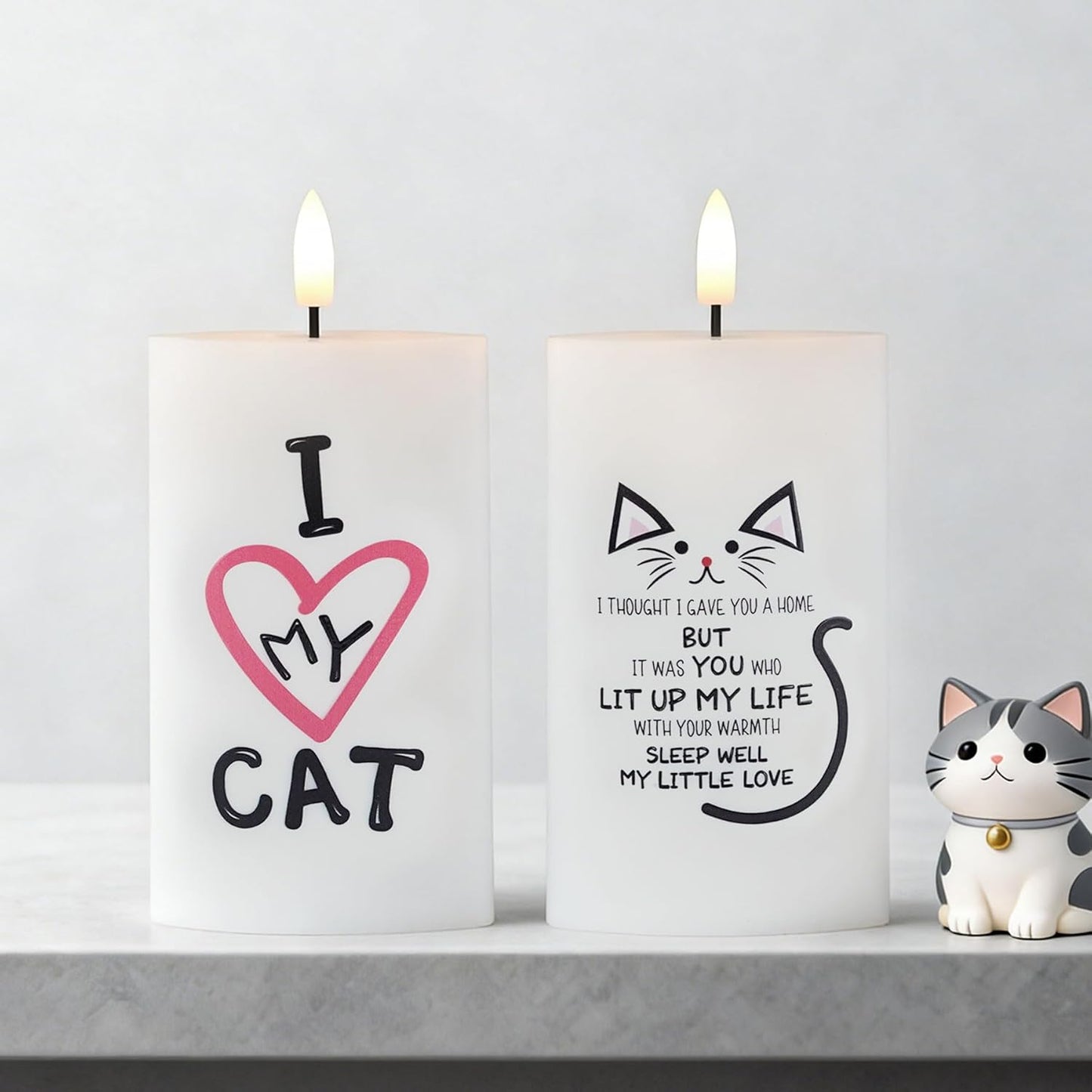 Velas LED conmemorativas para gatos con temporizador 5pulg