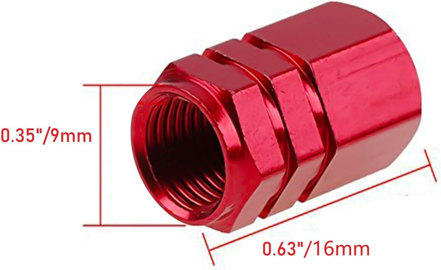 Tapones vástago válvula neumático aluminio anodizado universal rojo