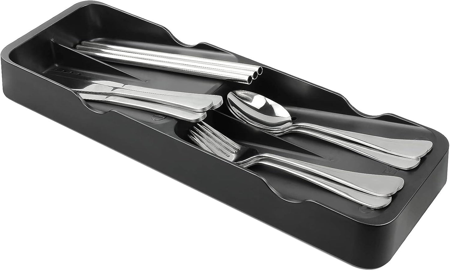 Organiz. cajones cocina soporte cubiertos bandeja negro