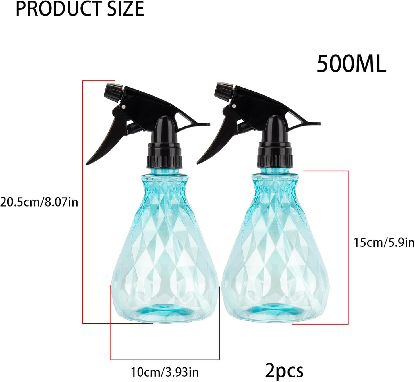 2 Pzas Botellas Rociadoras 500ml Recargables Reutilizables