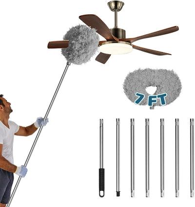 Limpiador ventilador techo poste extensible 13-84pulg gris