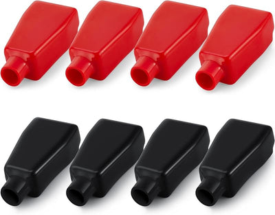 8 Pzas Cubiertas Terminales Batería Rojo Negro